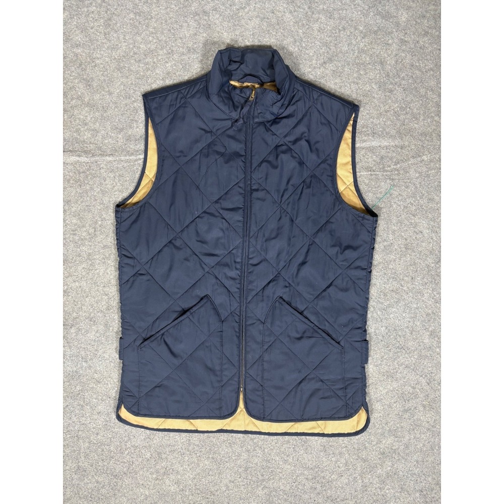 J.Crew Mercantile Mens XS Quilted Vest Navy Blue Full Zip Puffer Style 47752